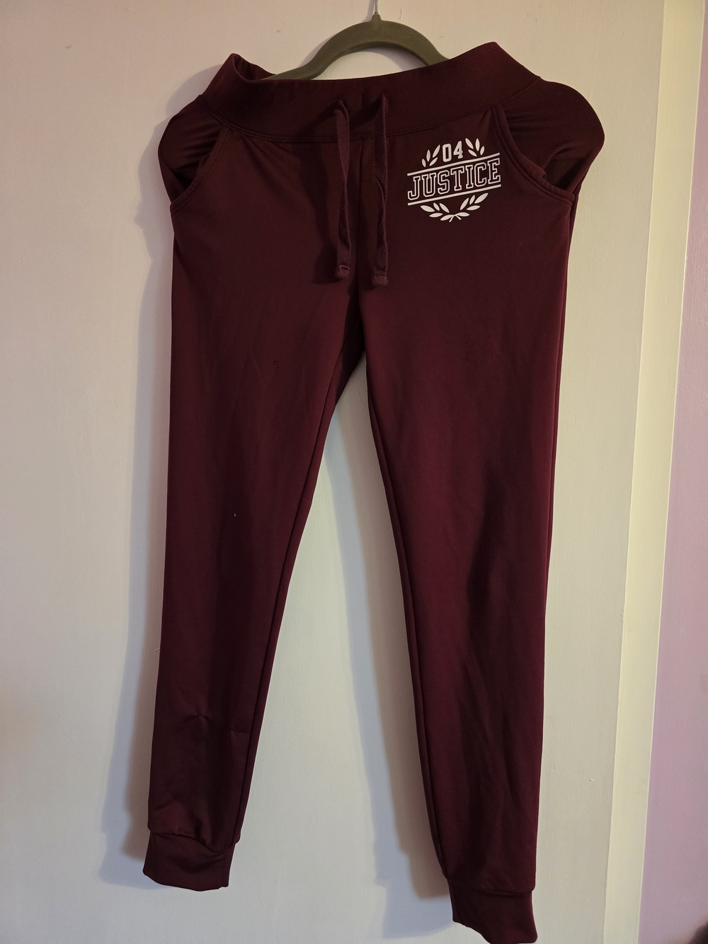 Justice Maroon Girls Drawstring Joggers